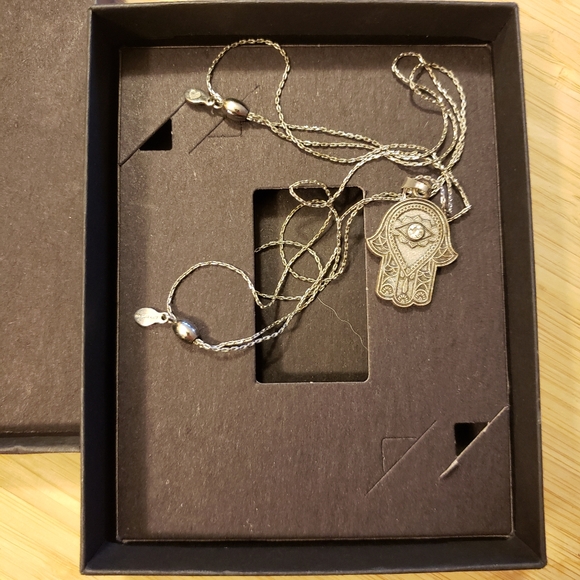 ALEX & ANI Hand of Fatima Necklace with Box - Silver Tone - Picture 5 of 6